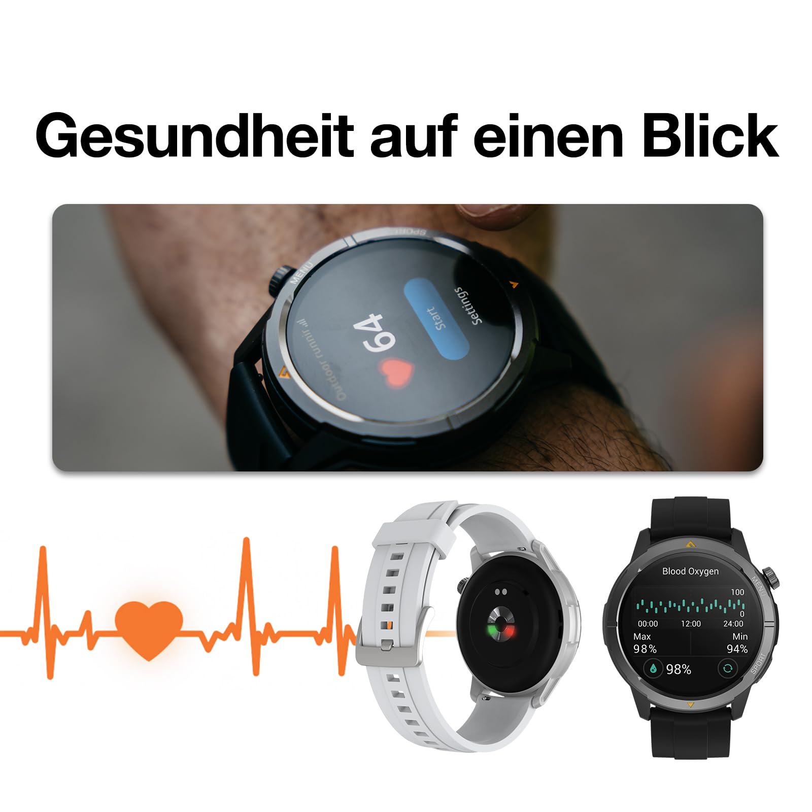 AGM Legion 2026 Smartwatch Herren Damen mit GPS, 1,43" AMOLED, Outdoor Sportuhr 5ATM wasserdicht, Fitness Tracker mit Anruf, smart Watch mit magnetarmband