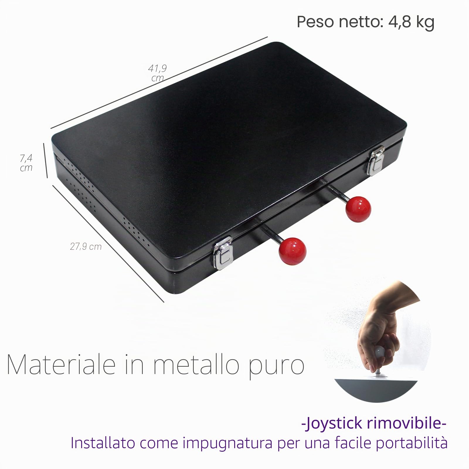 Portatile 30000 in 1 Scatola di Metallo 3D Arcade Game Console, Pieghevole Notebook 19" Schermo Retro Console di Gioco Elettronica, con Ricerca/Nascondi/Pausa Funzioni