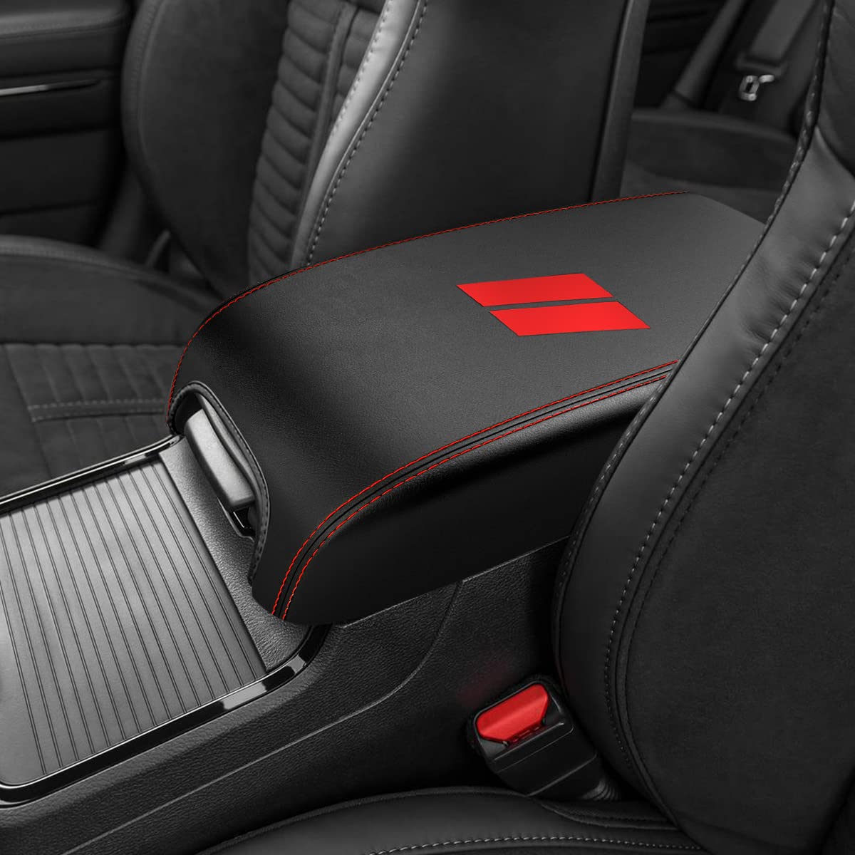 INTGET Car Console Cover for 2022 2021 Dodge Charger 2020 2019 2018 2017 2016 2015 Neoprene Charger Armrest Cover Console Lid Protector Cushion Pad Dog Seat Cover for Charger Interior Accessories