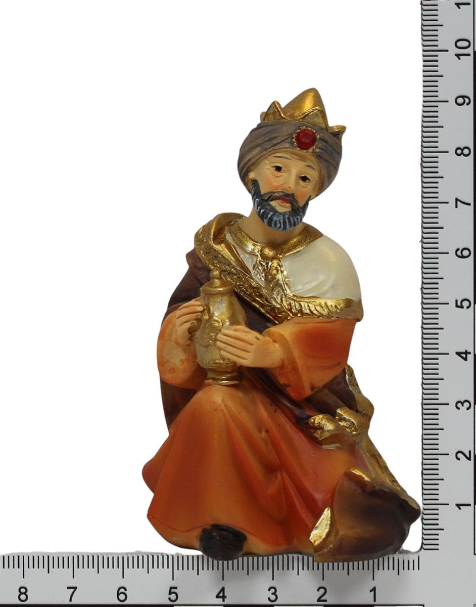 ZICOM Krippenfiguren Miniaturfiguren Heilige DREI Könige Höhe 12,5cm (Caspar, Melchior und Balthasar) handbemalt Polyresin, Modellbau Puppenhaus