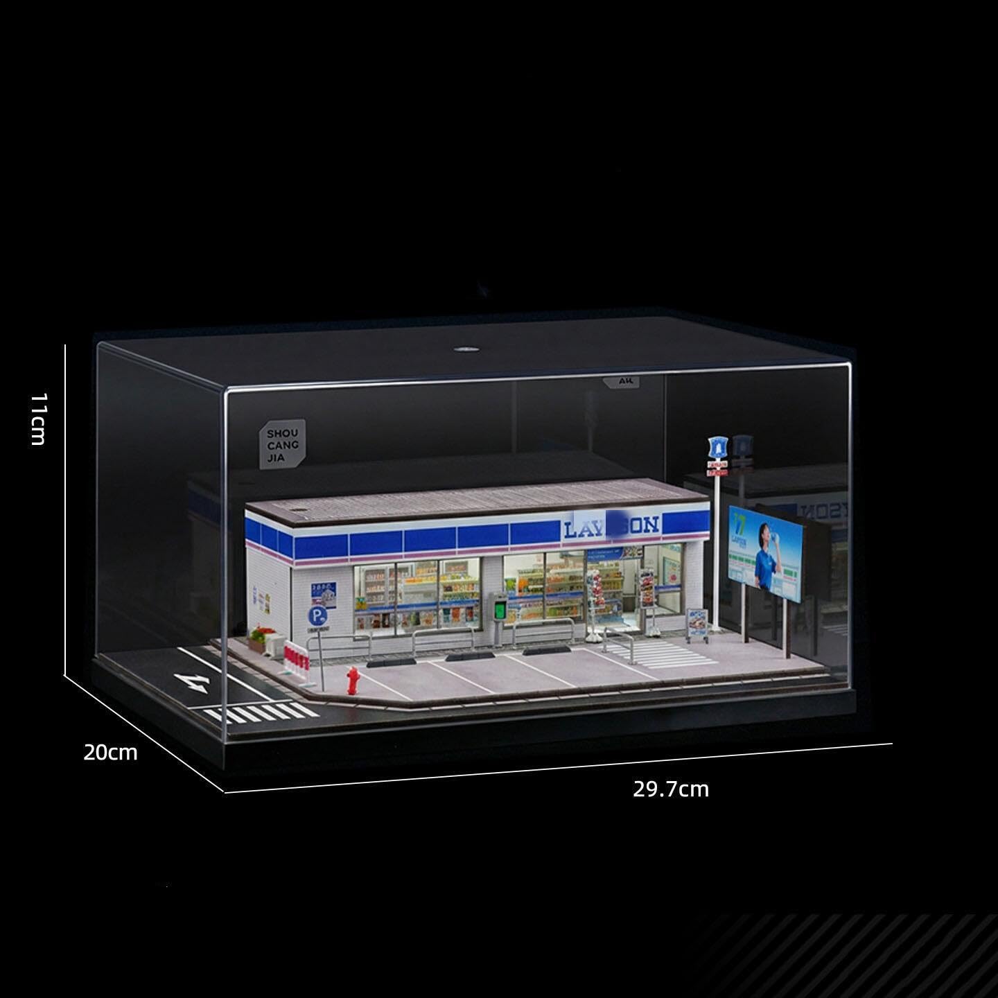 Amazon.co.jp: コンビニ風 建物 ミニ駐車場 ジオラマ 1/64 ミニカー