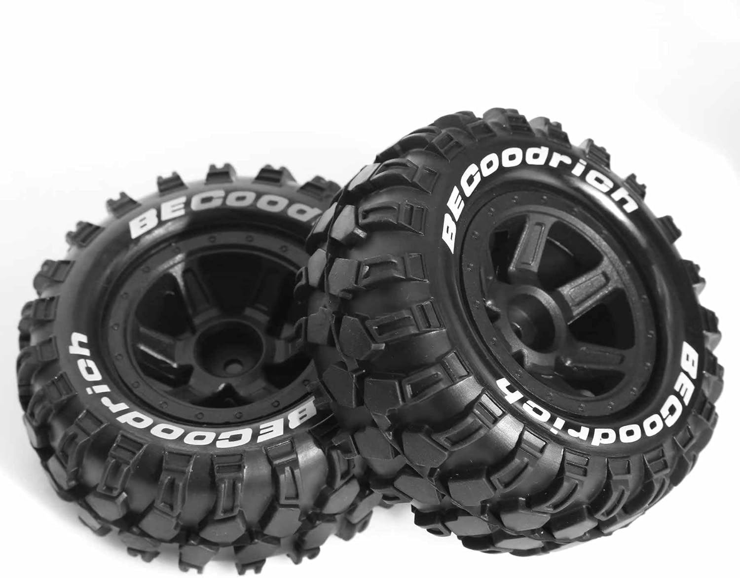 fujita RC 1/16 Monster Truck Wheel Rim Tires Set, Off-Road Buggy Tires for 1/12 1/14 1/16 RC Off Road Monster Truck E-REVO Summit HPI SAVAGEGT-2XS REDCAT Volcano-16
