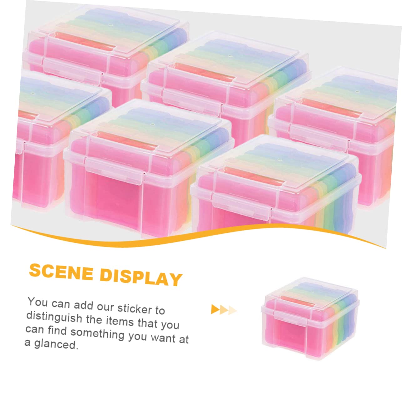 WOONEKY Boîte De Rangement Transparent pour Photos Et Cartes Organisateur Diviseurs Amovibles Pratique pour Scrapbooking Et Stockage De Souvenirs