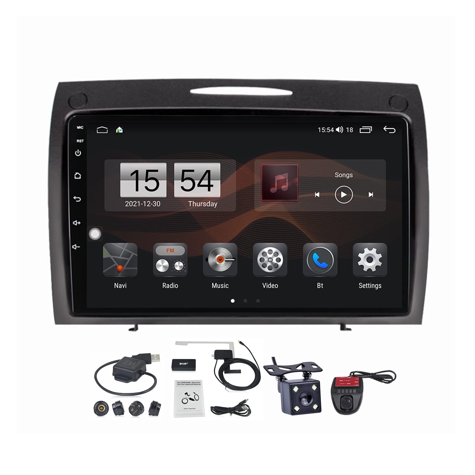 Autoradio Android 14 9 Pouces Pour Mercedes SLK 2004-2011 - CarPlay/Android Auto, GPS, Wi-Fi, Bluetooth, Caméra De Recul