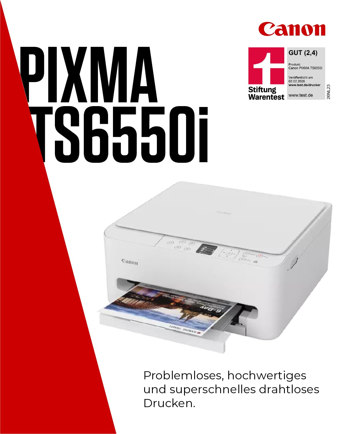 Canon PIXMA TS6550I WLAN-Multifunktionsdrucker mit Papierkassette und Frontbedienung