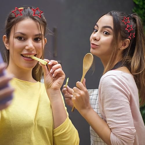 Miniatura 2 de Pinzas para el cabello de estrella de metal, pasadores pequeños rojos para el cabello Y2K, accesorios para el cabello, huecos antideslizantes para