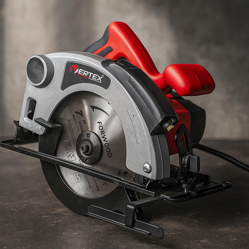 Vertex VPT1400 Pilarka Tarczowa z Laserem, 1400W, 185mm, 4500 obr/min, Cięcie 65mm/90° i 45mm/45°, z Prowadnicą i Klinem Rozszczepiającym