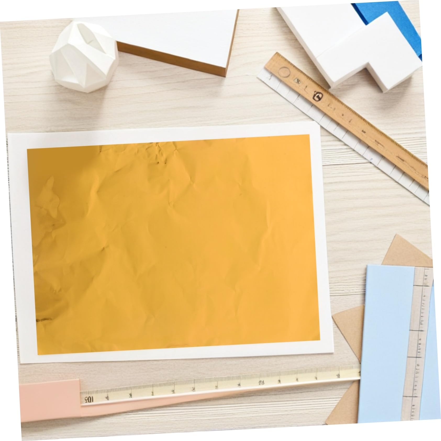Hojas Metálico Dorado de para Manualidades Resina y Scrapbooking Láminas para Decoración Navideña y Uñas Accesorios para Proyectos