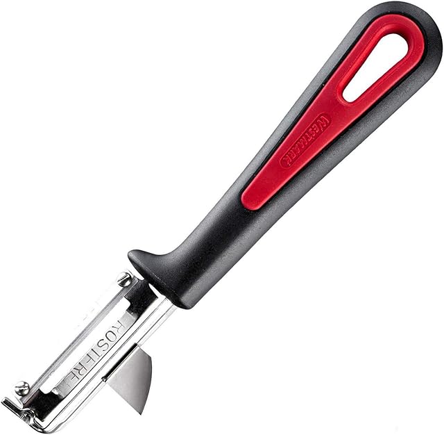 Westmark Universal Peeler, Left-handed, Gallant, With screwed-on stainless steel blade, Colour: Black/Red, 290322E1