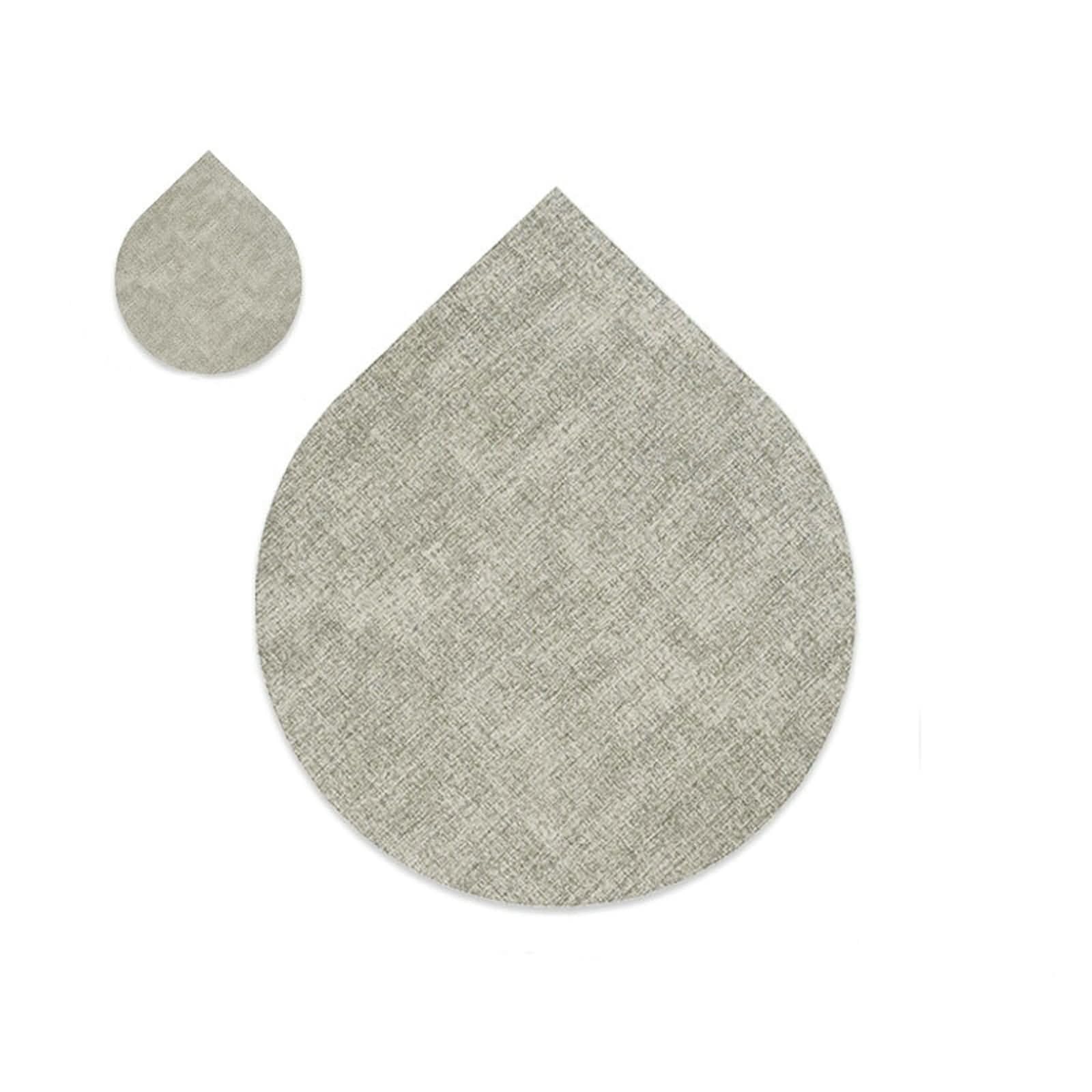 8 Stück Tischsets Abwaschbar Modern, 38 x 46 cm Hellgrau Platzsets Abwaschbar Modern Leder, Volltonfarbe mit Wassertropfen