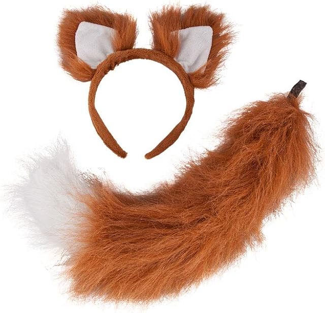 Wicked Costumes Unisex Deluxe Fox Animal Ears & Faux Fur Fluffy Tail Fancy Dress Accessory