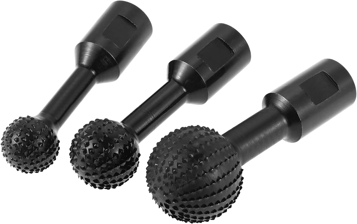 Mtsooning 3 PCS Sphere Rotary Burr Set - 5/8-11 Thread Ball Gouge for 4-1/2" & 5" Angle Grinders | Carbide Steel Power Tools for Wood Hollowing, Slotting, Engraving, and Polishing