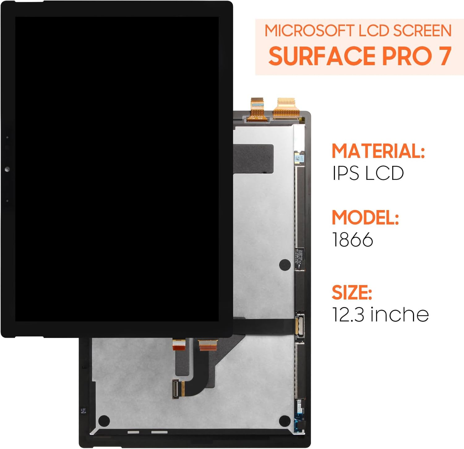 Screen Replacement for Microsoft Surface Pro 7 LCD Display 1866 2019 C02XR7Y9JG5H Touch Screen Digitizer Full Assembly,with Tools