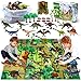 YUNKE Dinosaurier Spielzeug Set mit Aktivitätsspielmatte 31 x 27 Zoll & Bäume, 10 Stück Realistisches Dinosaurier Spielset Einschließlich T-Rex Triceratops Stegosaurus für Jungen & Mädchen