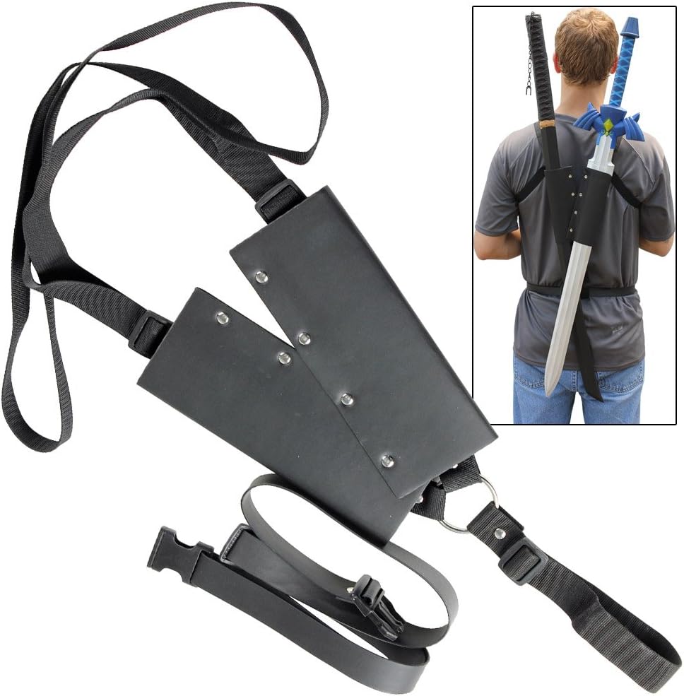 Armory Replicas Universal Lightning Warrior Double Sword Sheath Sword Bag Sword Carry Case Back Strap Waistband for Ninja Hero Cosplay Anime Costume