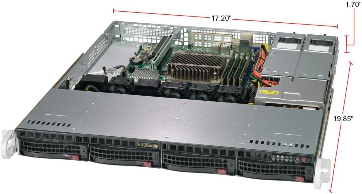 Supermicro SuperServer 5019C-MR Barebone System - 1U Rack-mountable - Intel C246 Chipset - Socket H4 LGA-1151-1 x Processor Support - Black - 128 GB DDR4 SDRAM DDR4-2666/PC4-21300 Maximum RAM Suppor