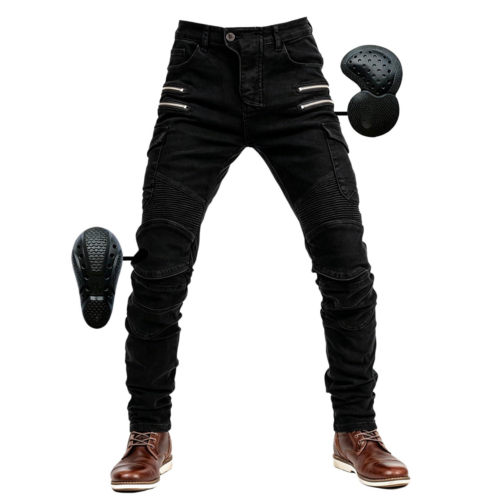 Uomo Moto Pantaloni Jeans con Protezione Motorcycle Biker Pant 4 X Attrezzature di Protezione
