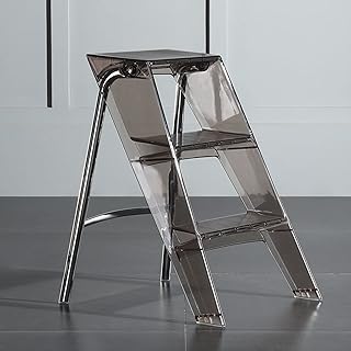 Tightstore Step Stools for Adults, 3 Step Ladder Folding Step Stool, Folding Stools for Adults Portable, Acrylic 3 Step Ladder, with Ladder and Stool