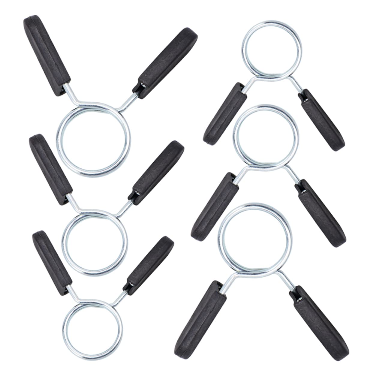 Sosoport Sturdy Snap Spring Buckle Clamps Barbell Spring Clip Collar Set for Weightlifting Gym Cross Fit