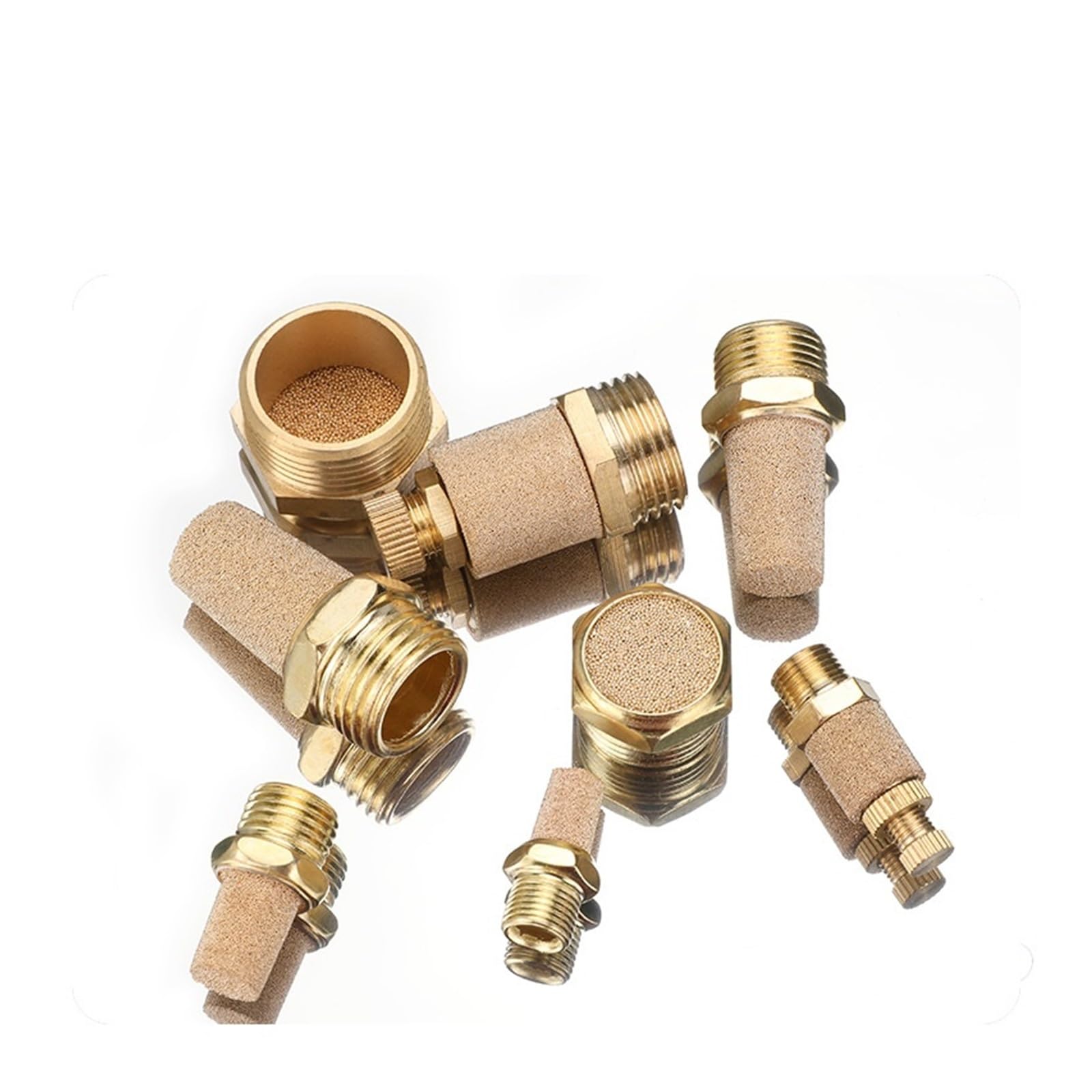 Silencieux d'échappement pneumatique 1/8 ''1/4'' 3/8 ''1/2'', filetage mâle for le bruit de l'air, en laiton réglable, Long et court BSL(Long-G1)