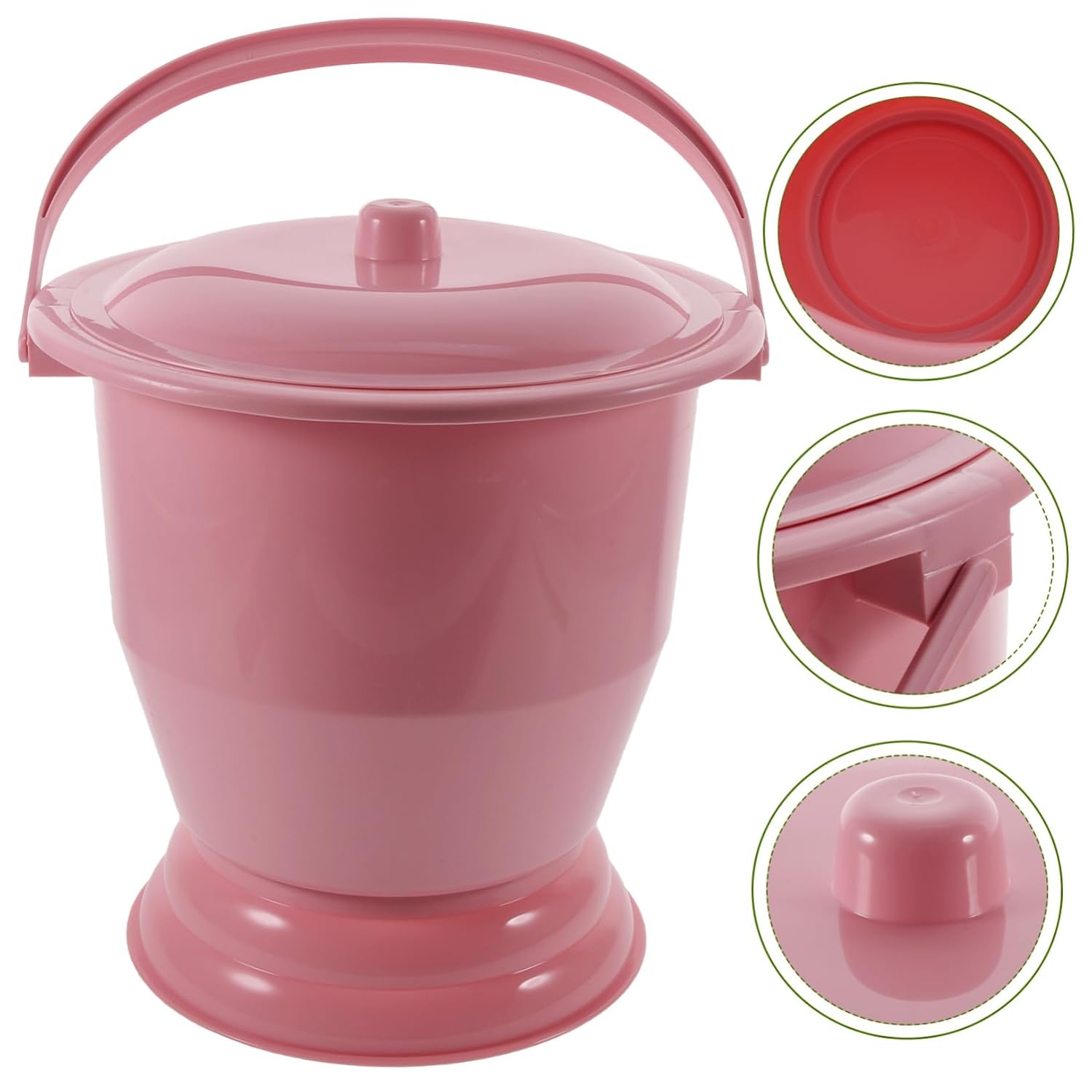 ERINGOGO Handheld Chamber Pot with Cover for Boy Girl and Seniors Non-Slip Urinal Bucket Portable Fashion Spittoon for Home and Travel Thickened Material for Stability and Durability