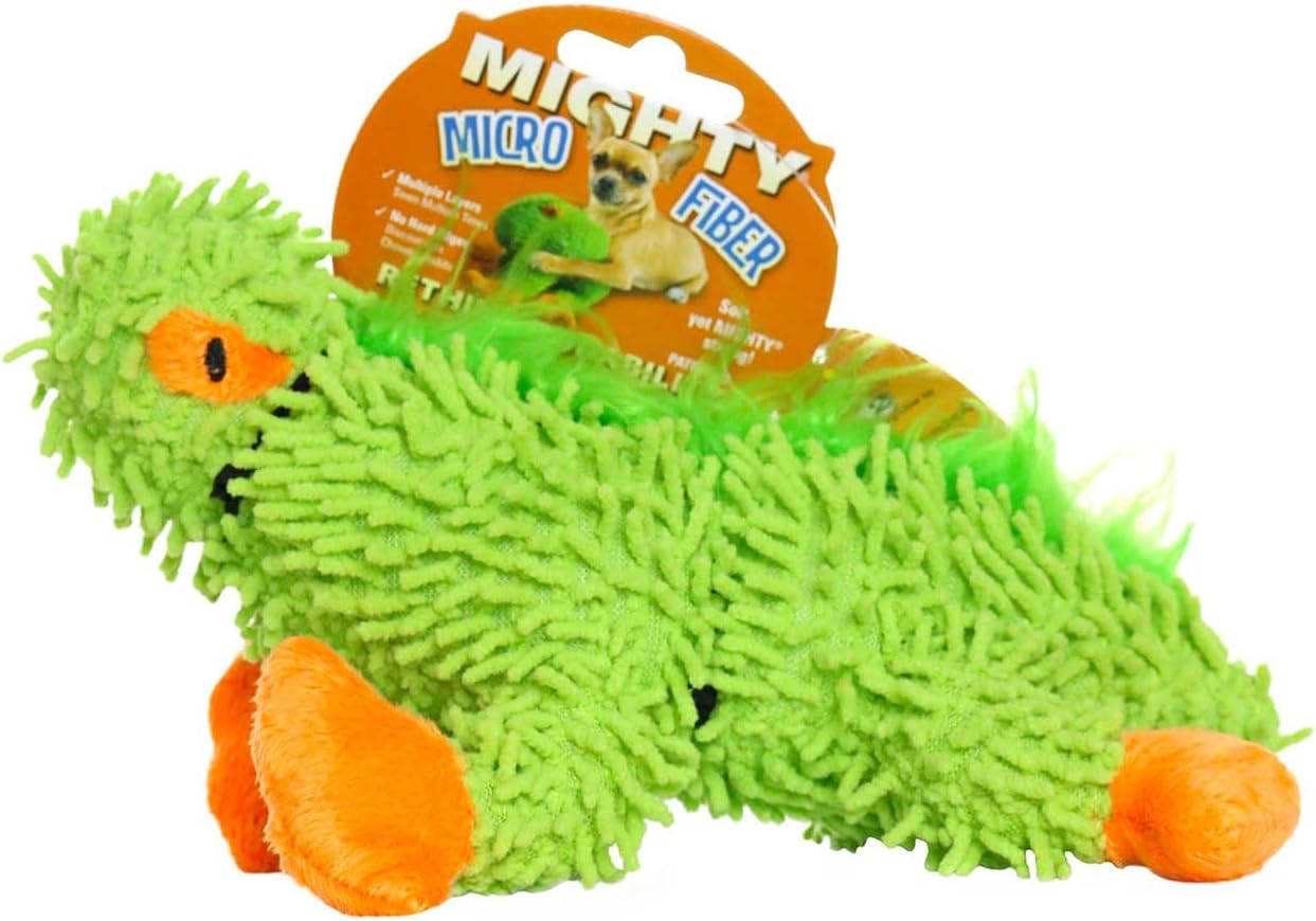 MIGHTY- Microfiber Junior Lizard-Squeakers-Made with Stuffing. Strong & Tough. Interactive Play Dog Toy. Machine Washable & Floats