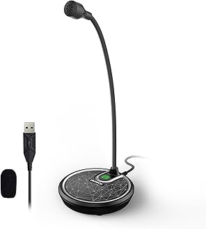 CMTECKUSB Computer Microphone, Noise-Cancelling Recording Desktop Mic for PC/Laptop for Online Chatting, Home Studio, Podcasting, Gaming, Skype, YouTube with Mute Function(Windows/Mac)