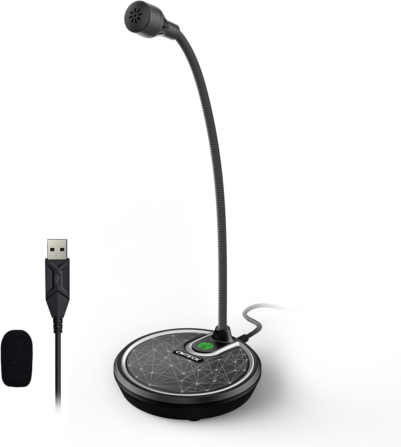 CMTECKUSB Computer Microphone, Noise-Cancelling Recording Desktop Mic for PC/Laptop for Online Chatting, Home Studio, Podcasting, Gaming, Skype, YouTube with Mute Function(Windows/Mac)