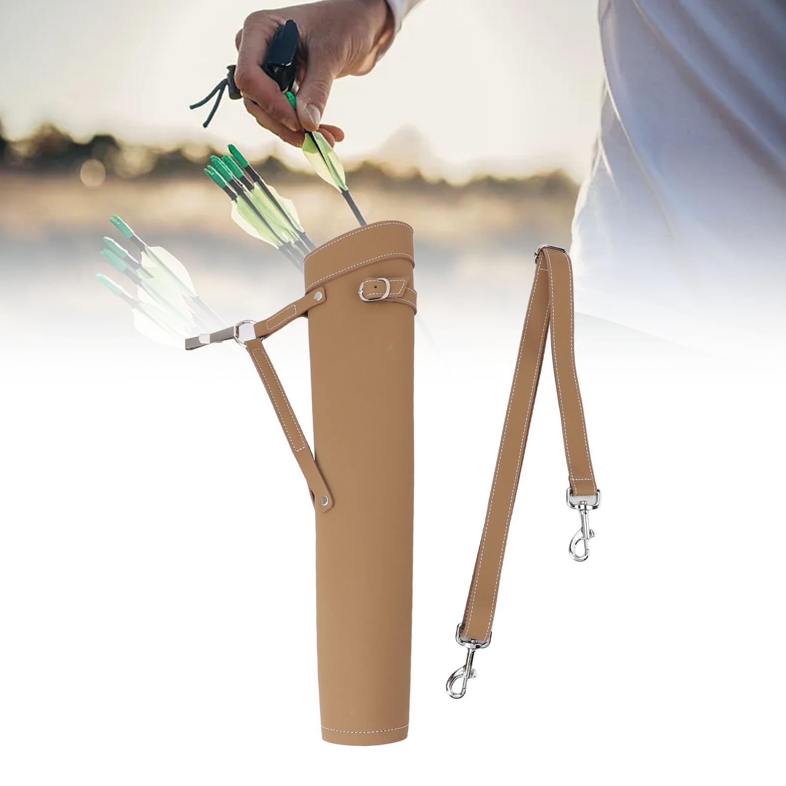 Archery Carquinero, Soporte de Flecha de Hombro Toserador Impermeable Bolsa de Flecha Trasera de Gran Capacidad para Entrenamiento de Caza de Objetivos Al Aire Libre