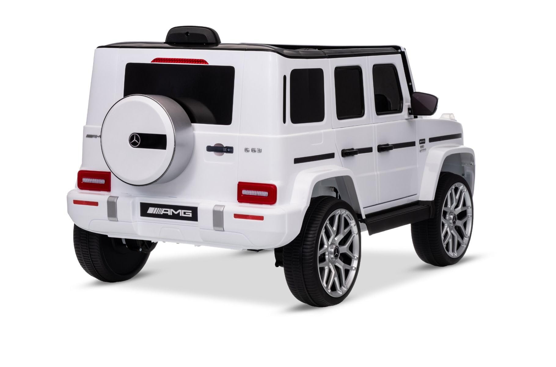 Macchina elettrica bambini Mercedes Classe G 2025, Bianco, Originale con Licenza, Batteria al Litio, auta elettrica per bambini 3-5 anni con telecomando 2.4 GHz, MP3/USB/Bluetooth