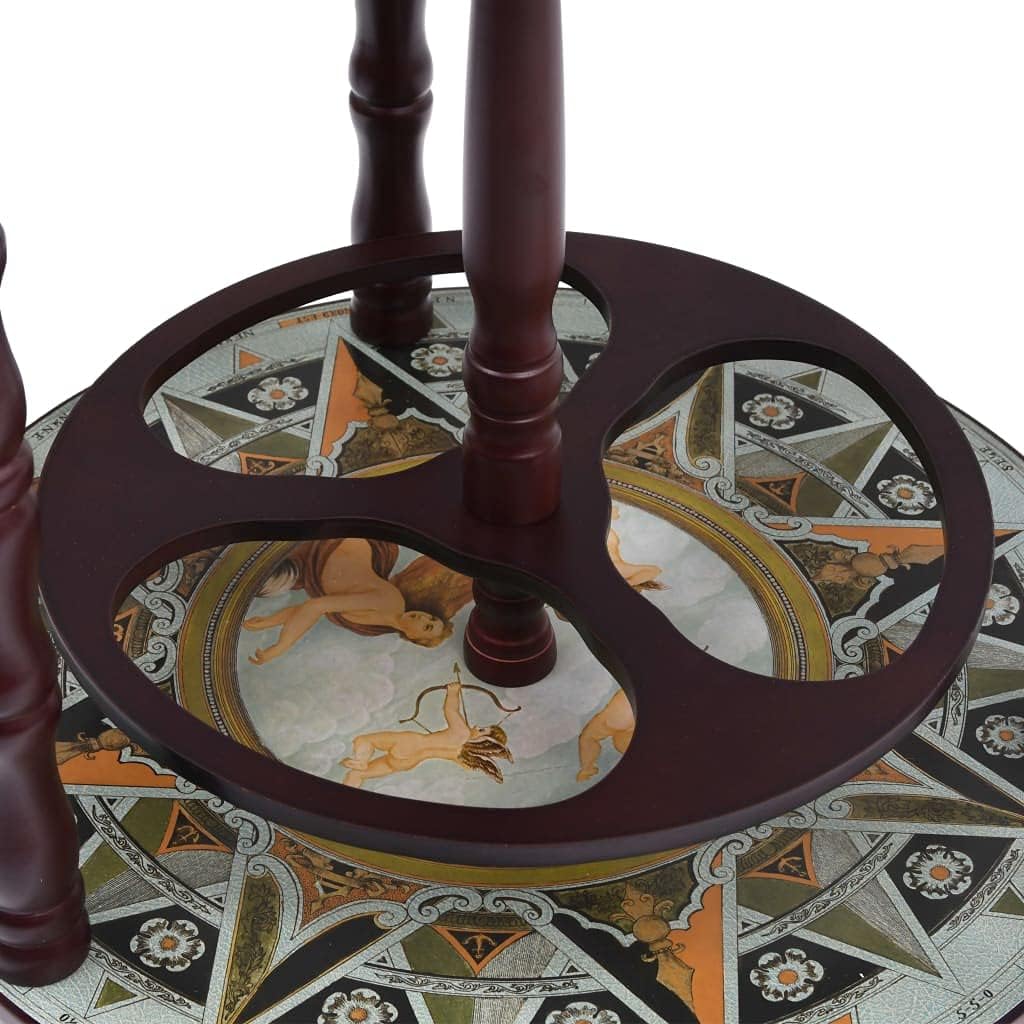 vidaXL Solid Eucalyptus Wood Globe Bar Wine Stand Italian Liquor Multi Colors