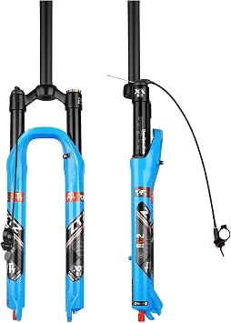 MTB Air Suspension Fork, 26/27.5/29 Inch Mountain Bike, 120Mm Travel, Rebound Adjust, QR 9Mm, Manual/Remote Lockout, XC/AM Mountain Bike Front Fork