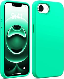 Compatible with iPhone 16e Case 6.1"(2025), Liquid Silicone 3 Layers Full Covered Soft Gel Rubber Phone Case,Shockproof Protective Cover with Anti-Scratch Microfiber Lining (emerald green)