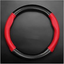 SQOFJGIGN Lenkrad Bezug Auto Dünne Auto-Lenkradabdeckung für MINI R50 One für Cooper 2001 2002 2003 2004 2005 2006 Lenkradhüllen(Rot)