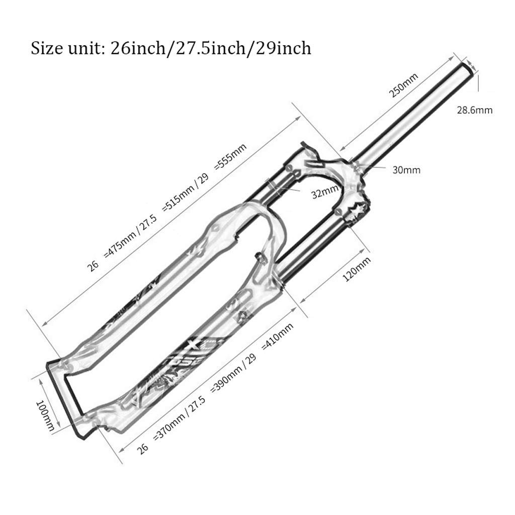 Fourche de VTT à Suspension 26 Pouces, Blocage d'épaule, Freins à Disque, Amortisseur Avant en Alliage d'aluminium (Vert, 26 Pouces)