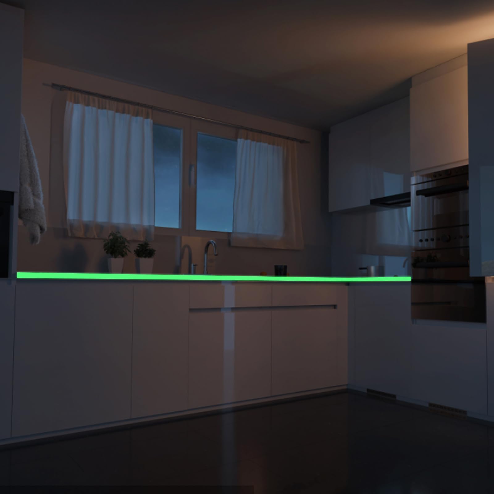 taśma klejąca fluorescencyjna, taśma świecąca, fluorescencyjne naklejki, taśma do oznaczania podłogi, reflektory rowerowe naklejki wodoodporne, samoprzylepna taśma, 10 M
