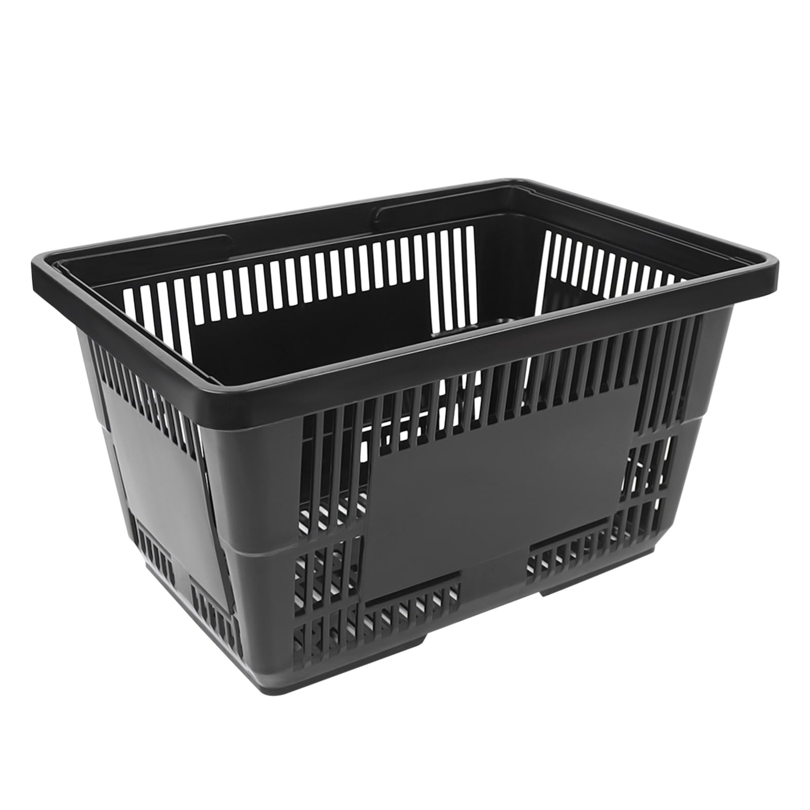 Juego de 12 cestas de compras cestas de plástico con asa plegable,apilable cesta de plástico cesta de compras de gran capacidad para supermercado, librería, casa