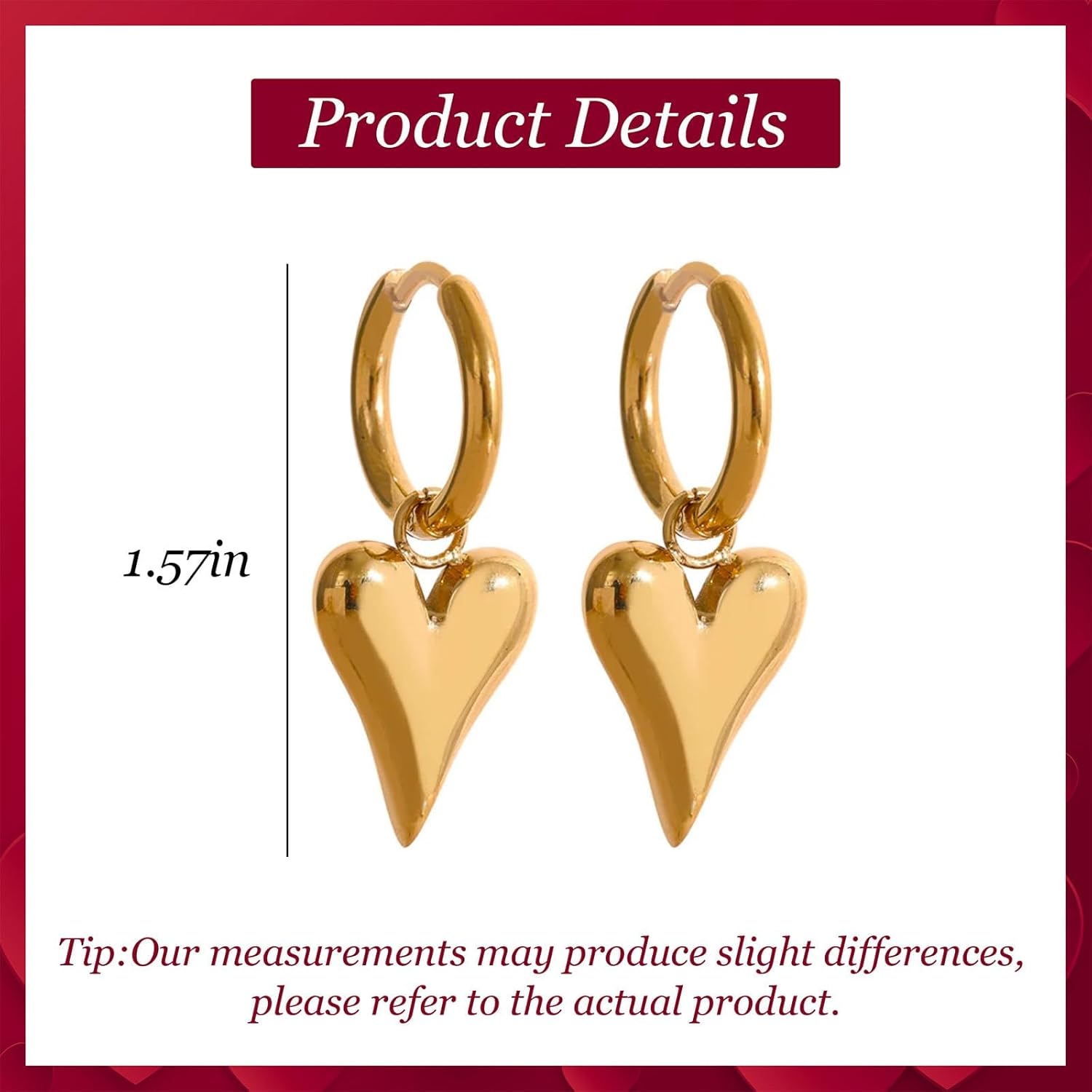 Heart Earrings for Women Valentines Day Earrings Valentines Day Gifts for Her Outfit Accessories Women - Image 6