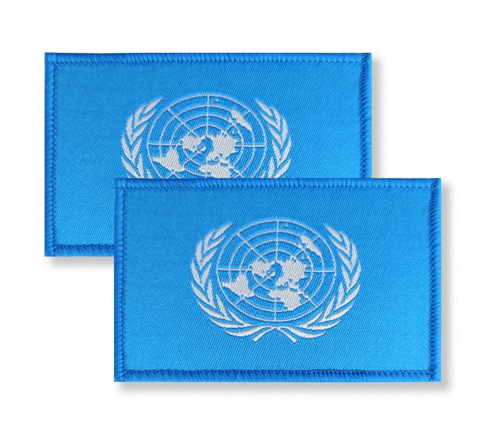 Overdecor United Nations UN Flag Patch Tactical Army Military Patches - Hook and Loop Fastener, 2 Pack