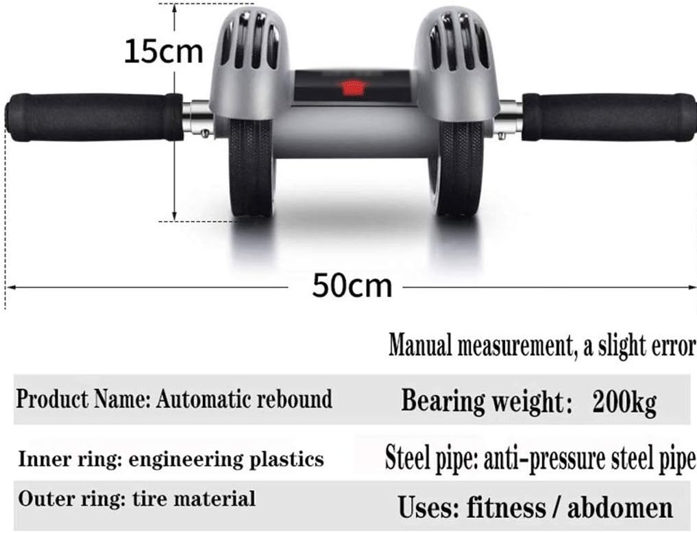 Abdominal Muscle Wheel,Automatic Rebounding Abdominal Wheel Two-Wheel Abdominal Wheel Abdomen Rolling Roller Abdomen Silent Fitness Push-up Wheel