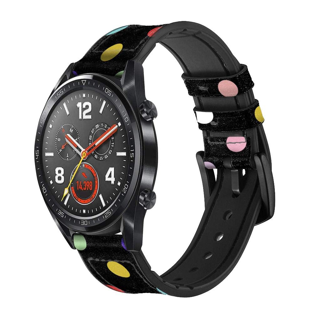 Innovedesire Colorful Polka Dot Correa de Reloj Inteligente de Cuero y Silicona para Wristwatch Smartwatch Smart Watch Tamaño (22mm)
