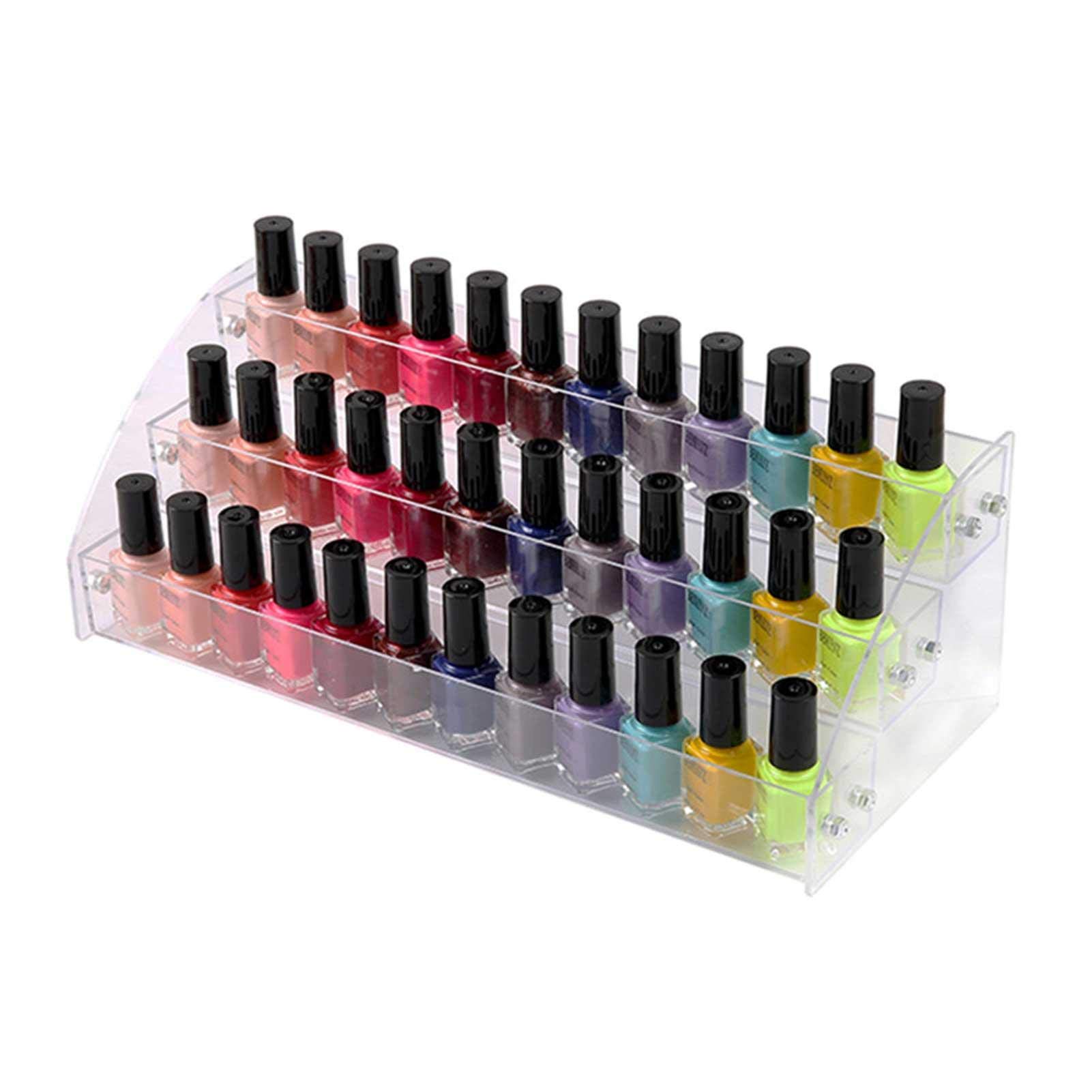 Présentoir à vernis à ongles | Présentoir multifonction en acrylique | Organiseur de vernis à ongles | Support transparent pour rouge à lèvres, fard à paupières, bijoux