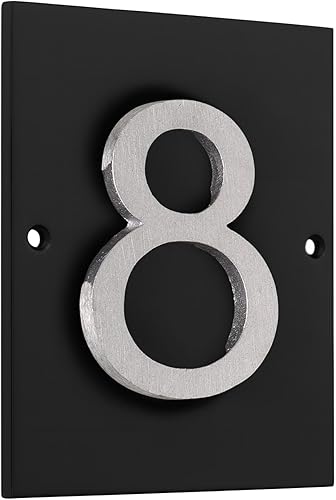 40 opciones de color: aluminio flotante moderno 4 pulgadas números placa de dirección horizontal (1 dígitos) - Montague Metal Products