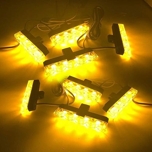 Miniatura 7 de 4 x 6 LED de emergencia estroboscópica intermitente, luces de peligro 4 en 1 de montaje en superficie luz, de advertencia de luz externa con control