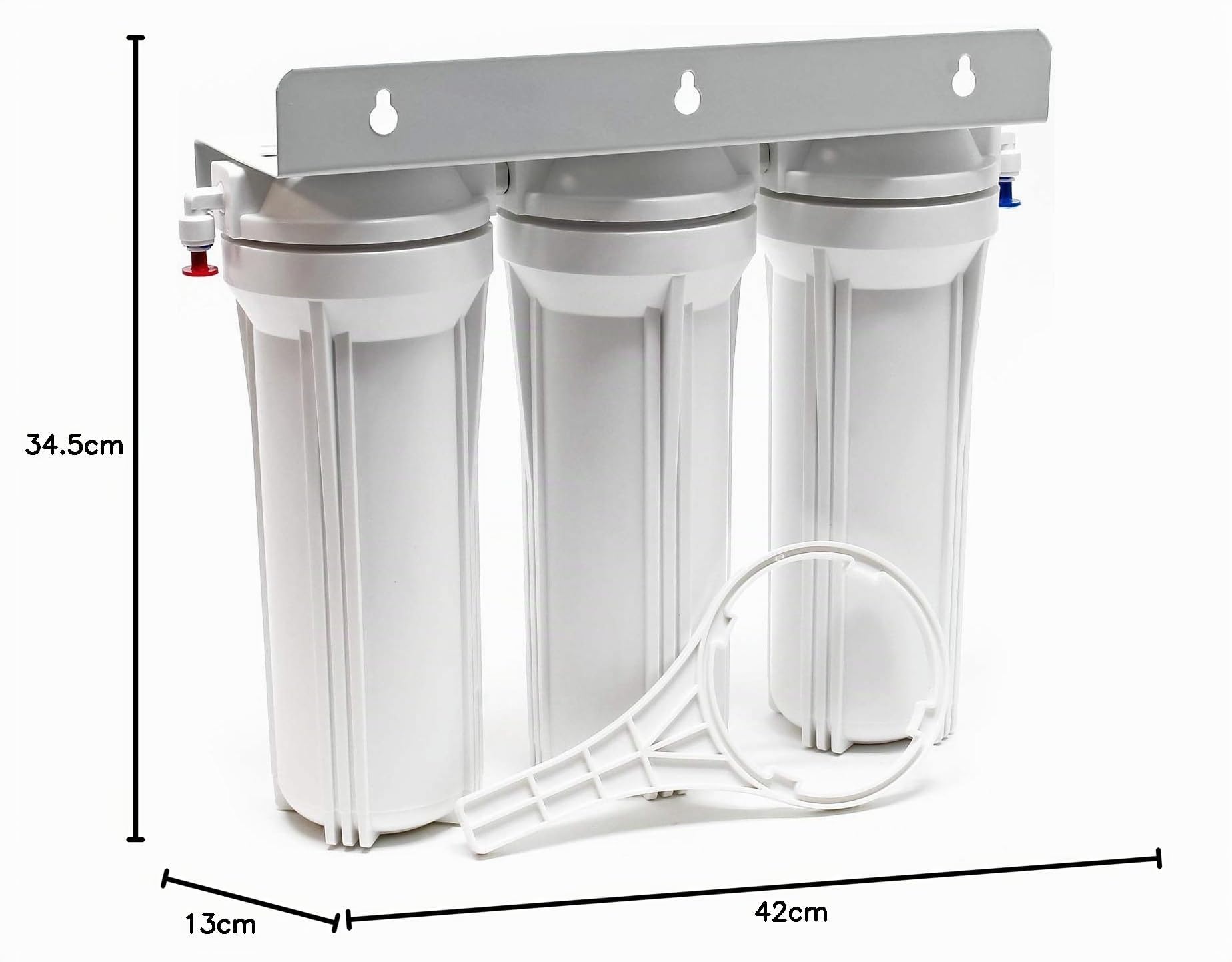 Naturewater Filtro dell'acqua a 3 livelli NW-PR303, con cartucce filtranti da 254 mm, con rubinetto
