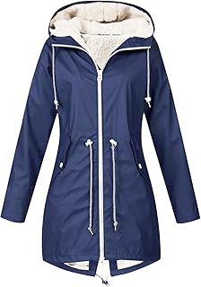 Genérico Abrigo largo de cuero Abrigo de invierno medio largo forro polar para mujer, chaqueta con capucha de color sólido Campera
