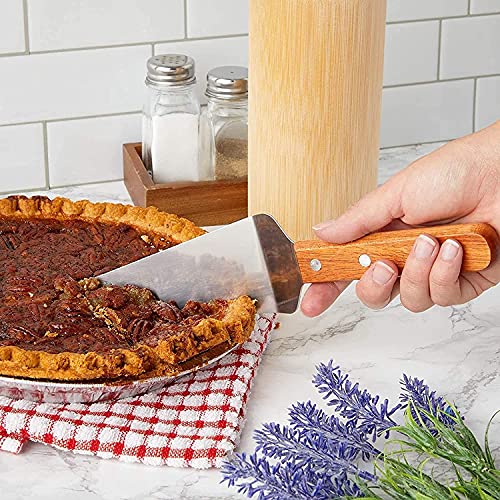 Image of Pie Server with Wood Handle, Stainless Steel Blade Cake Server /Pizza Server (Pack of 2)