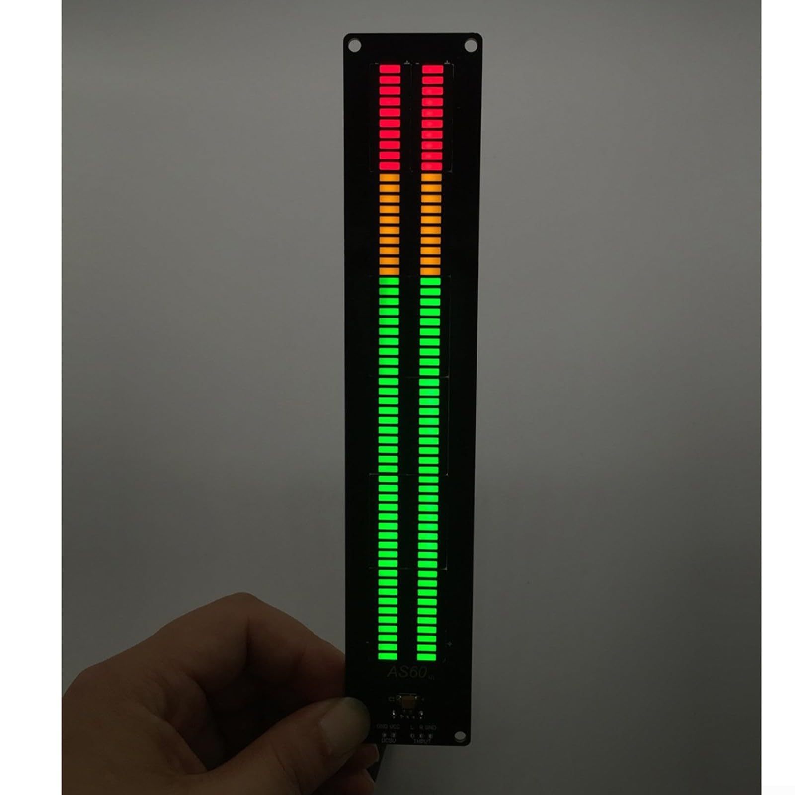 AS60 LED Musica Digitale Per Analizzatore di Spettro Audio VU Meter Modulo Con 7 Modalità di Visualizzazione Regolabile Guadagno E Velocità Stereo Livello Sonoro Visualizer Per FAI DA TE
