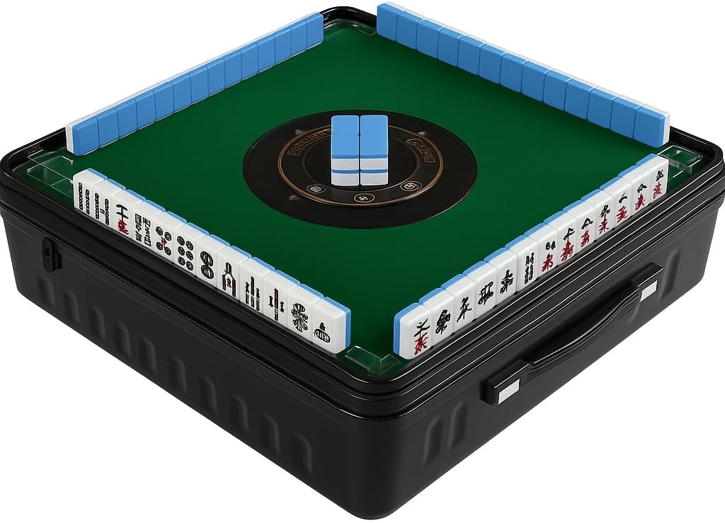 Automatic Mahjong Table, Portable Electric Mahjong Table Outdoor & Indoor, Mah Jong Table Compatible with Chinese Mahjong