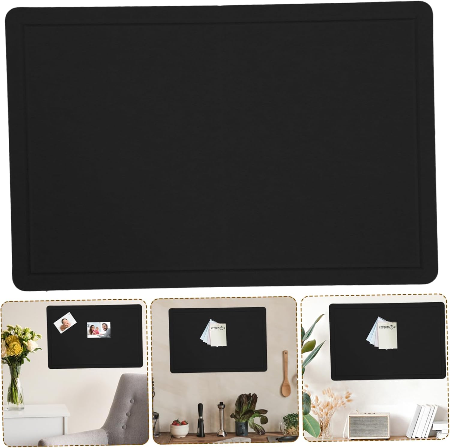 1Set Felt Pin Board Self Adhesive Wall Bulletin Board for Home Office Felt Memo Board Easy Installation Stylish Decorative Wall Ornament Display Board